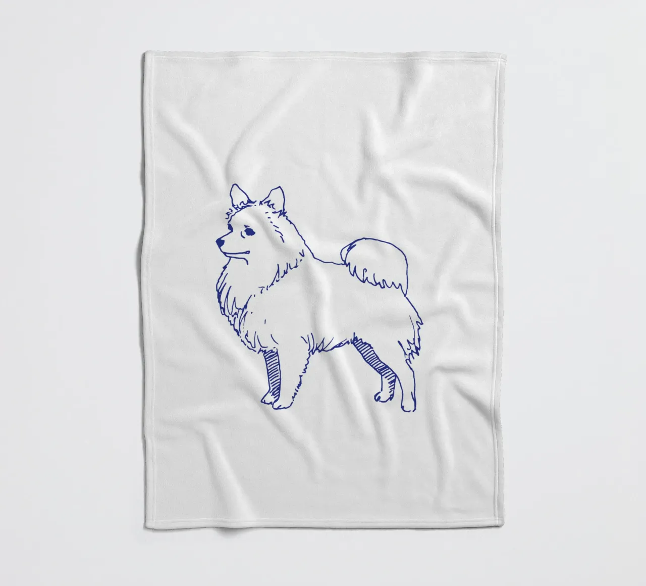 Spitz fleecedeken van Blue on White