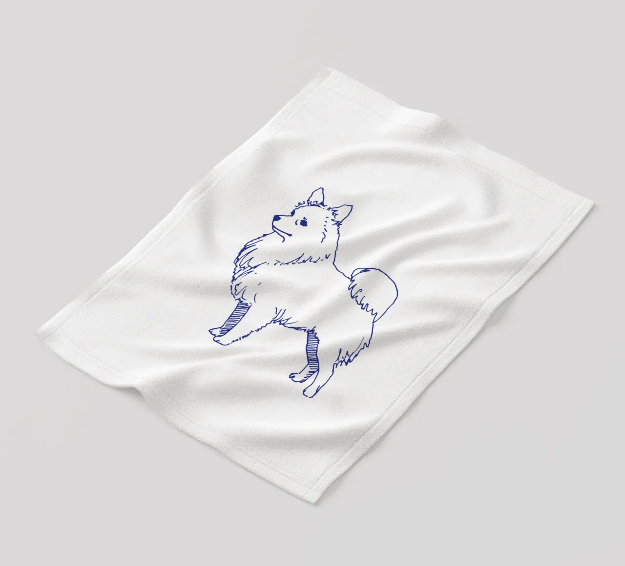 Spitz fleecedeken van Blue on White