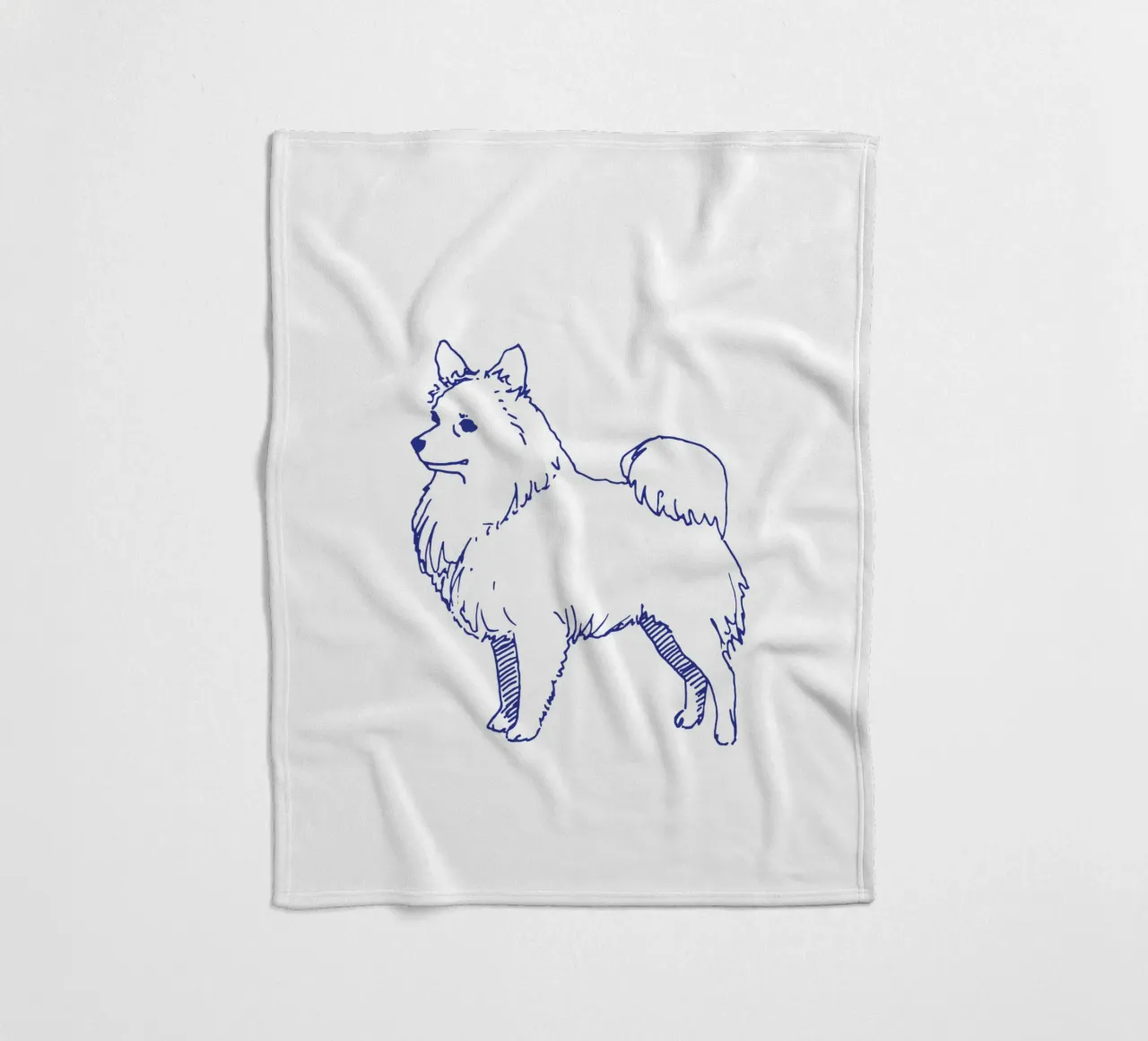 Spitz fleecedeken van Blue on White