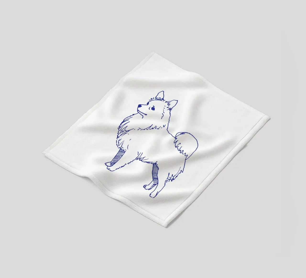 Spitz fleecedeken van Blue on White