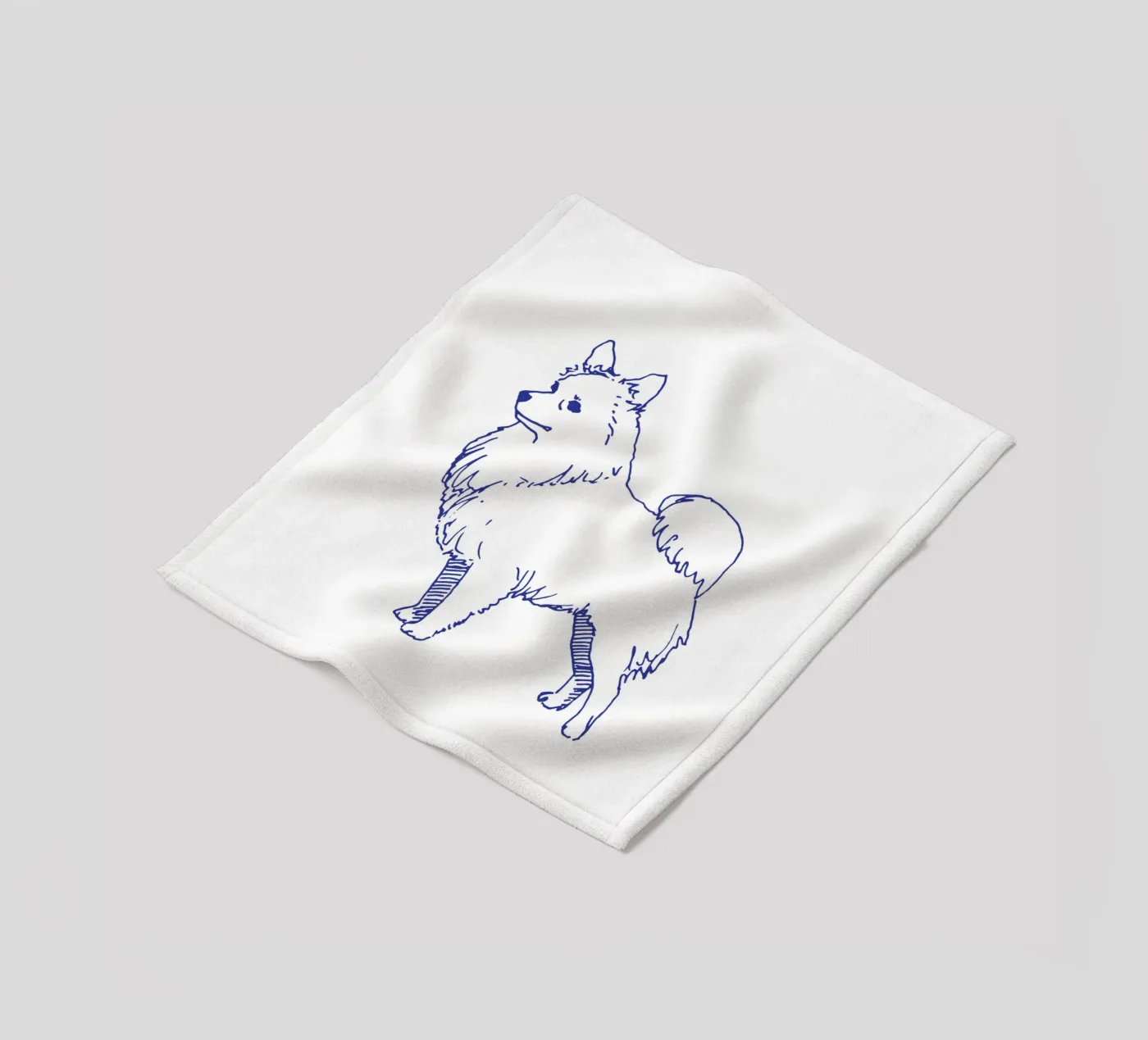 pointed Fleecedecke von Blue on White