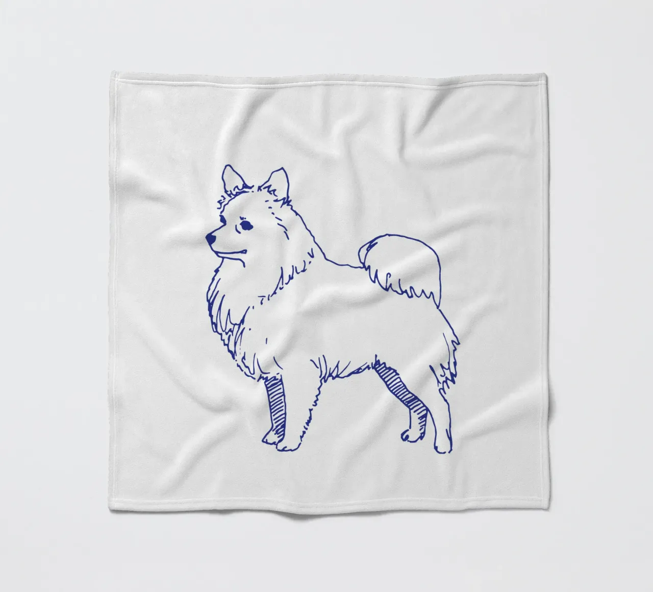 Spitz fleecedeken van Blue on White