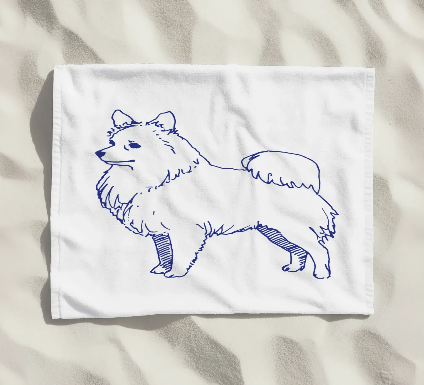 Spitz serviette de plage de Blue on White