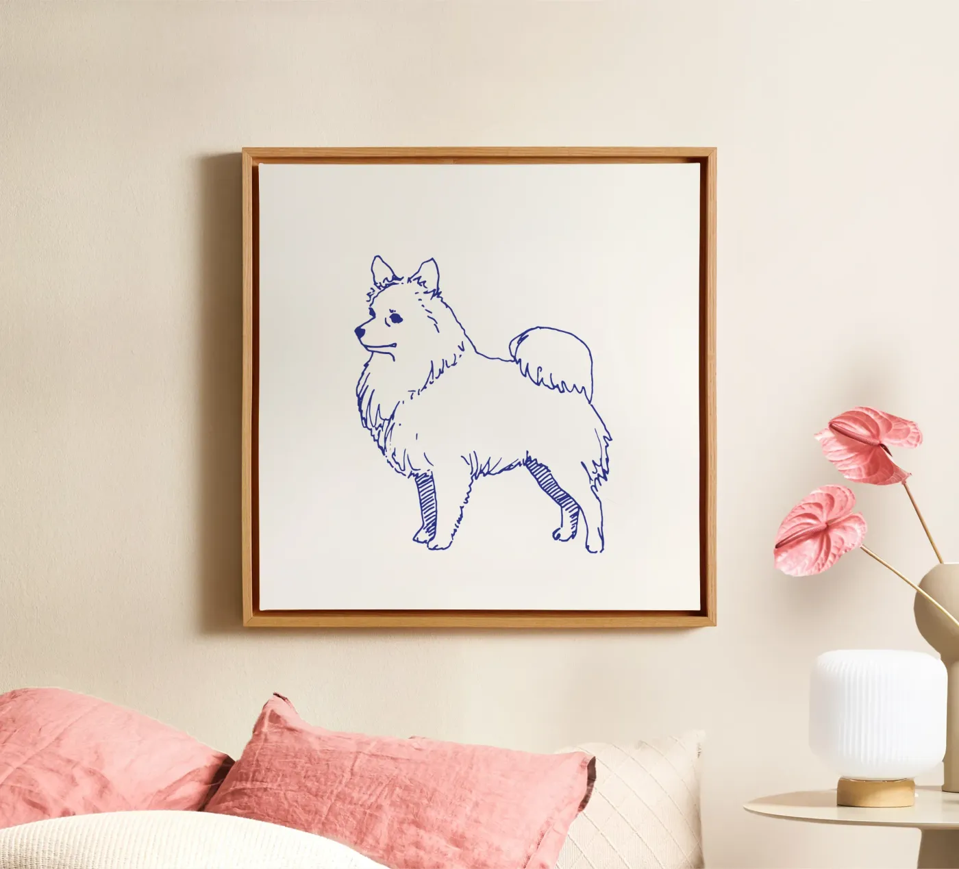 Spitz toile de Blue on White