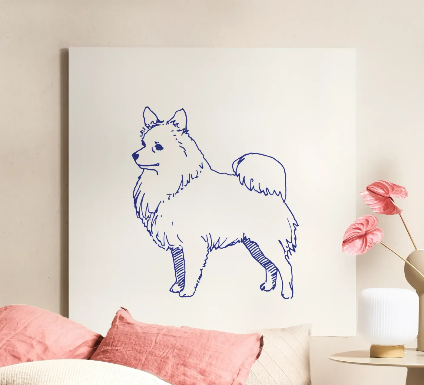 Spitz toile de Blue on White