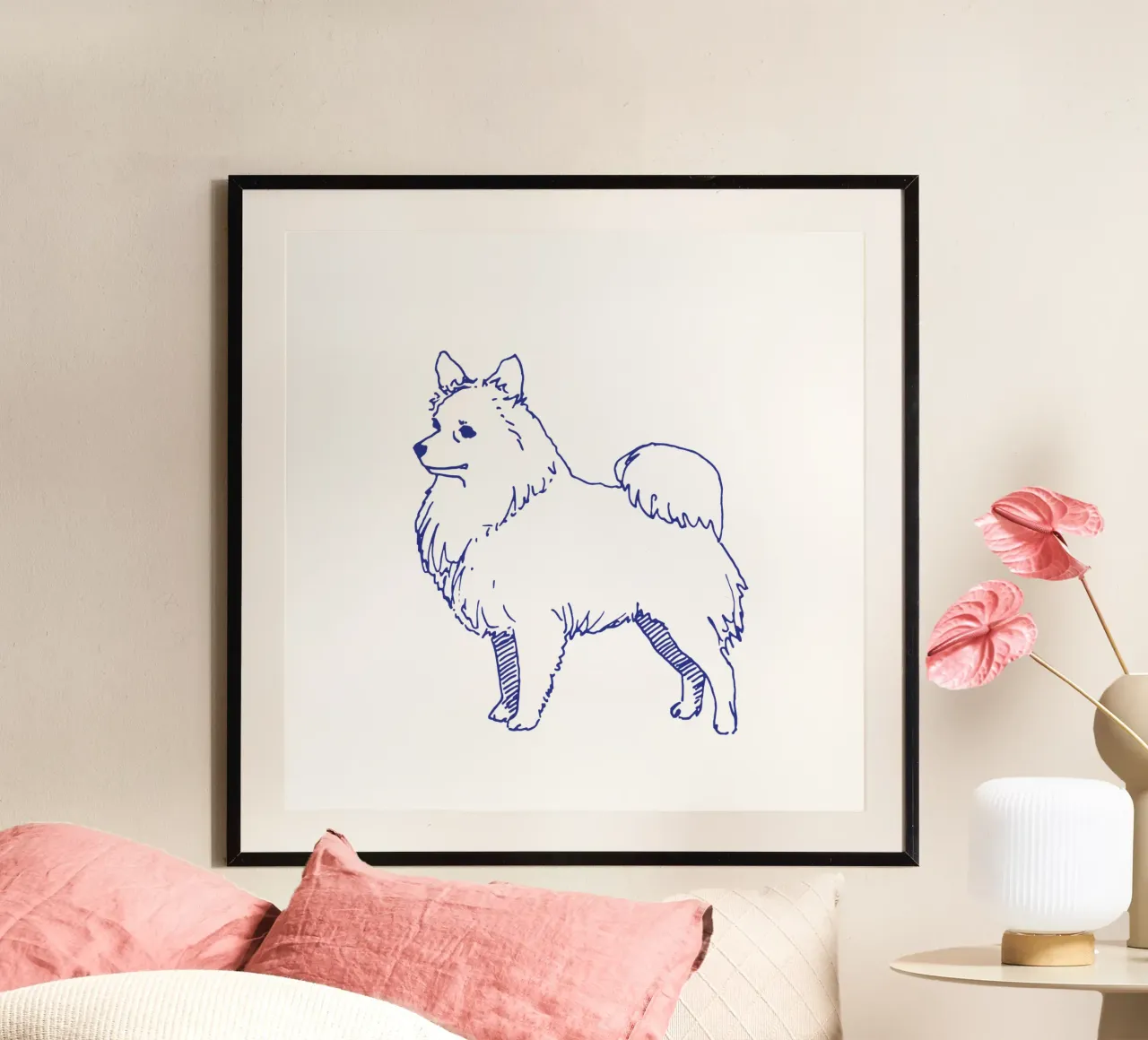 Spitz poster da Blue on White