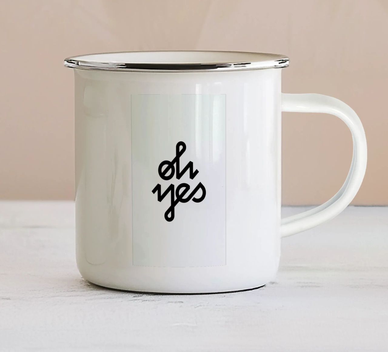 Oh Yes tazza in smalto da BLAEK Design Studio