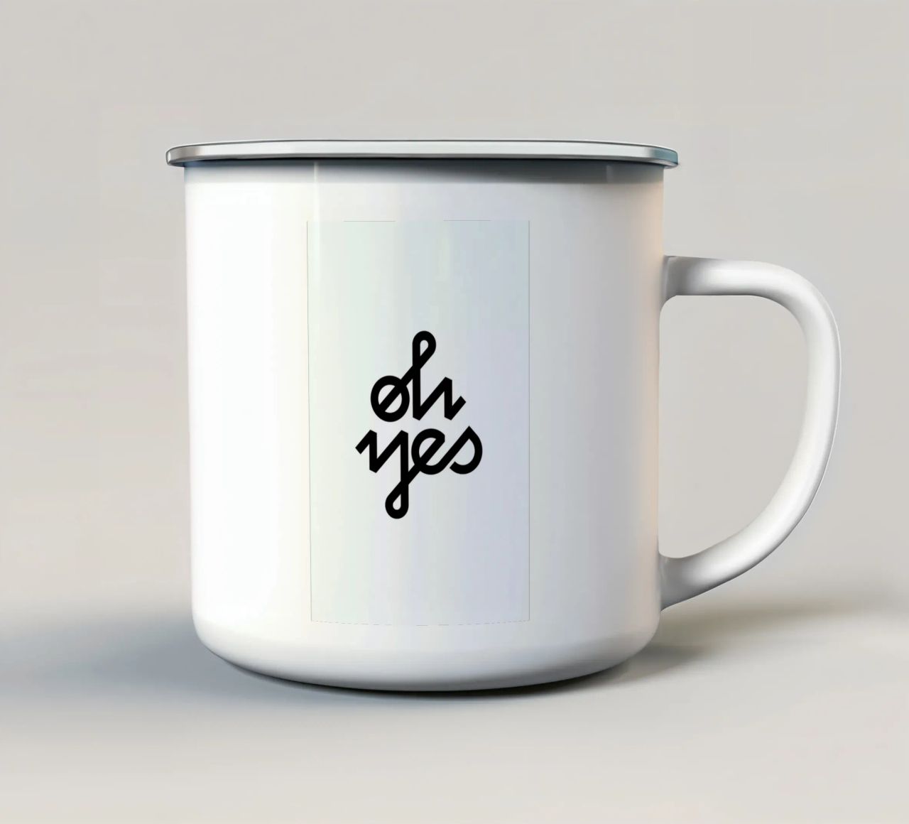 Oh Yes tazza in smalto da BLAEK Design Studio