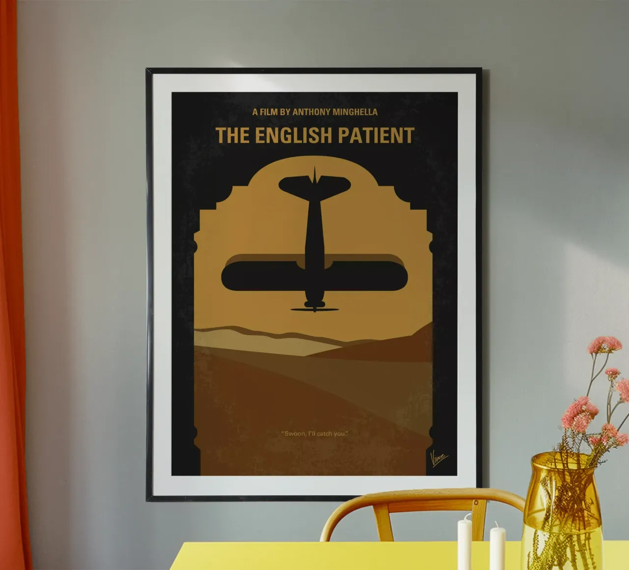 No361 My The English Patient minimal movie poster poster con telaio in alluminio da Chungkong