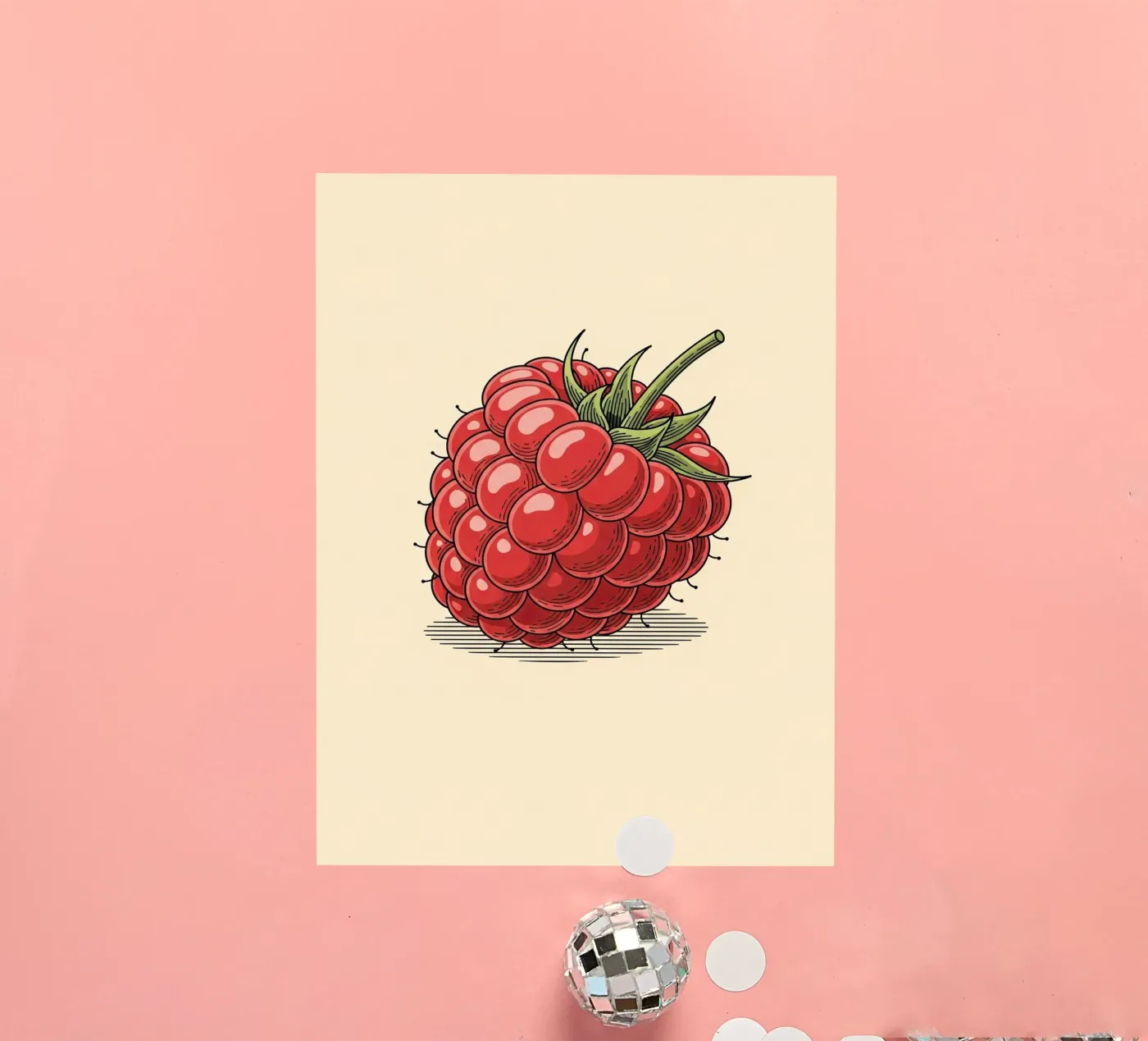 Framboise délicate autocollant de ArtPlane