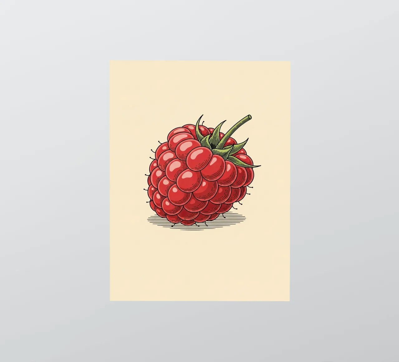 Raspberry Delicate sticker by ArtPlane