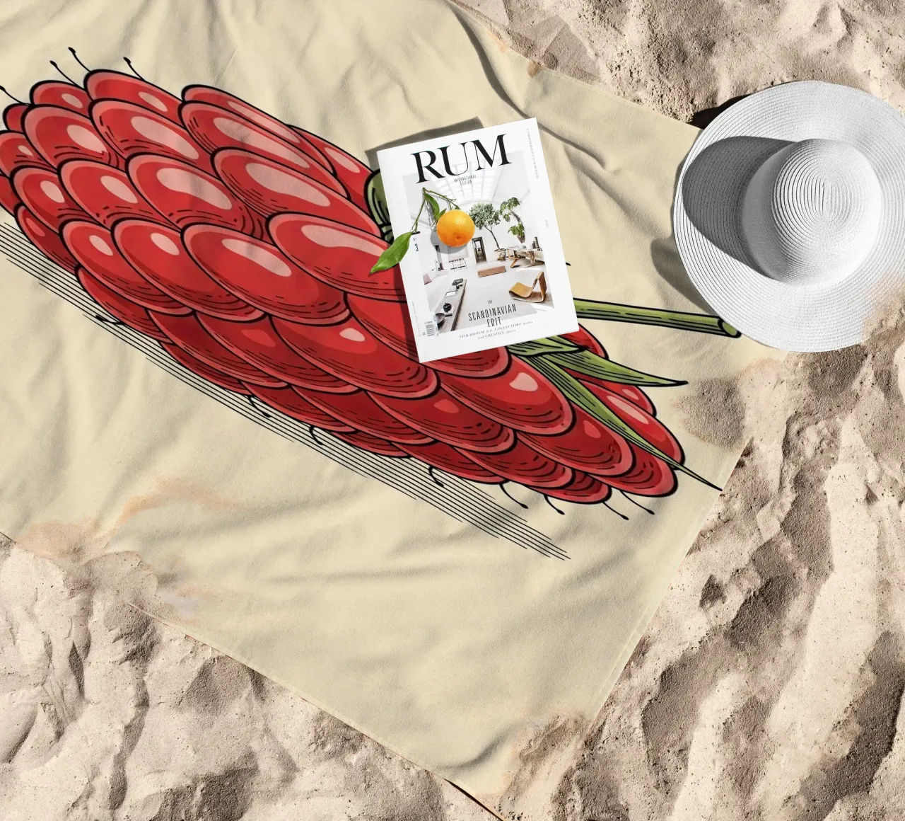 Lampone Delicato telo mare da ArtPlane