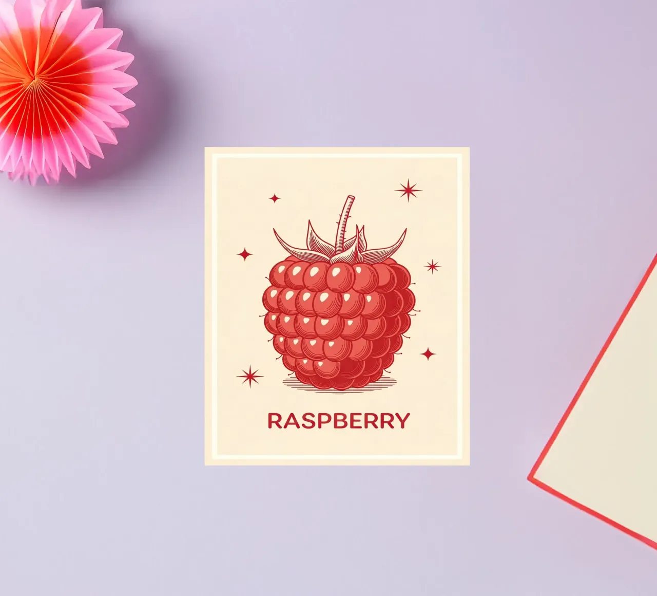 Raspberry Delicate sticker by ArtPlane