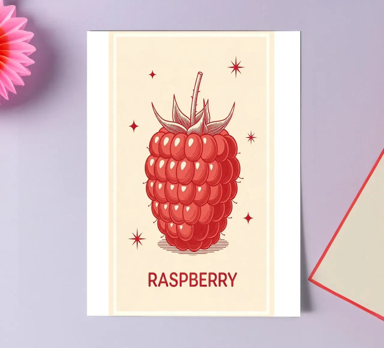 Raspberry Delicate stickervel van ArtPlane
