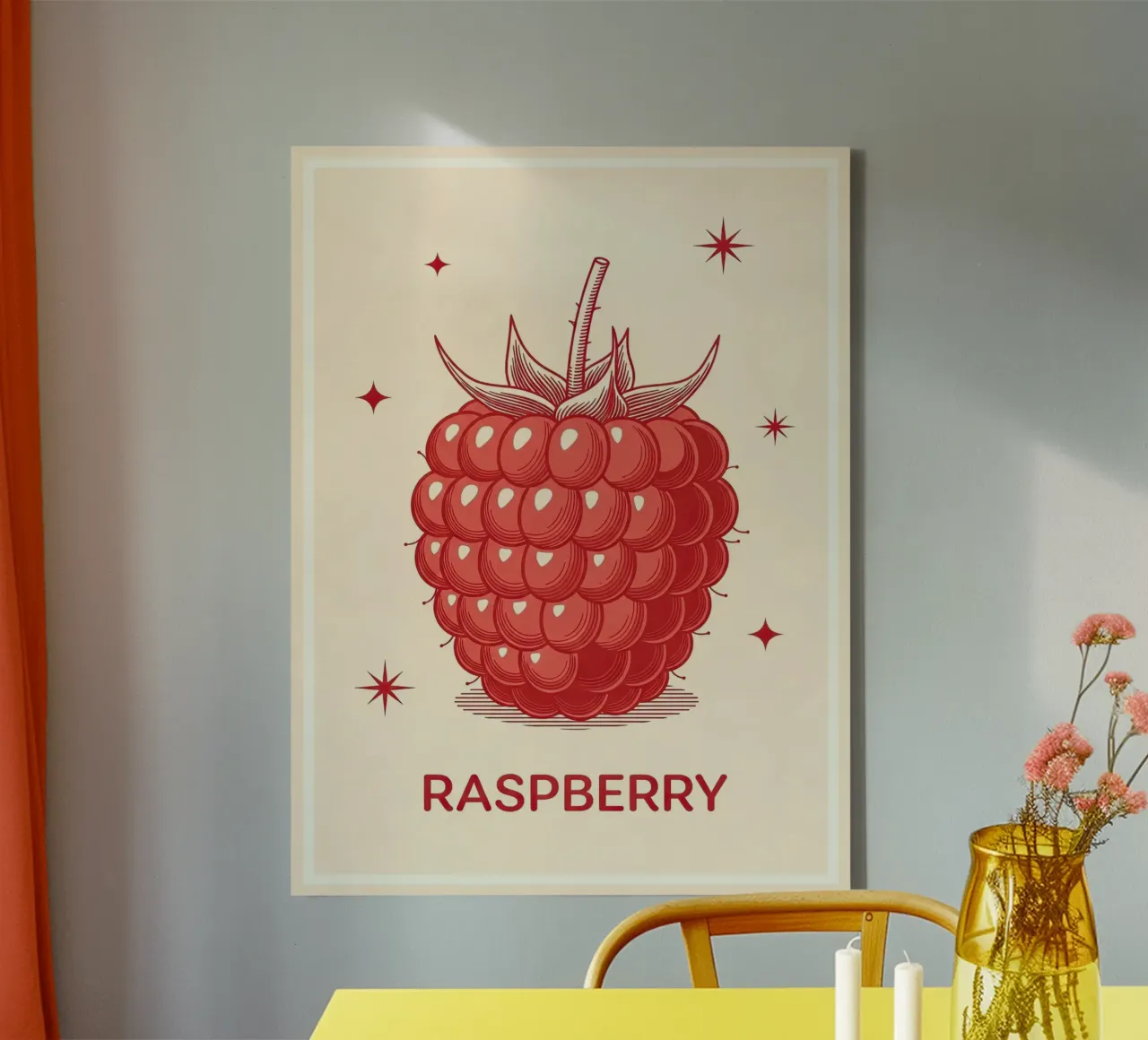 Raspberry Delicate canvas by ArtPlane