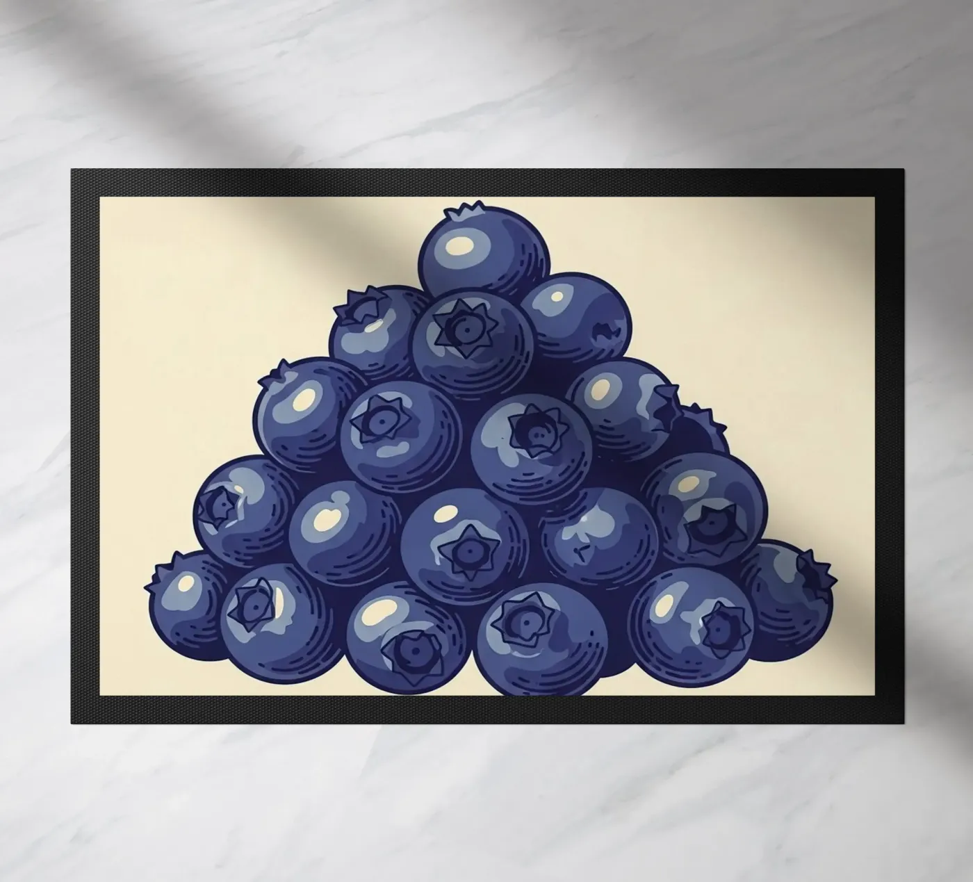 Blauwe bessencluster deurmat van ArtPlane