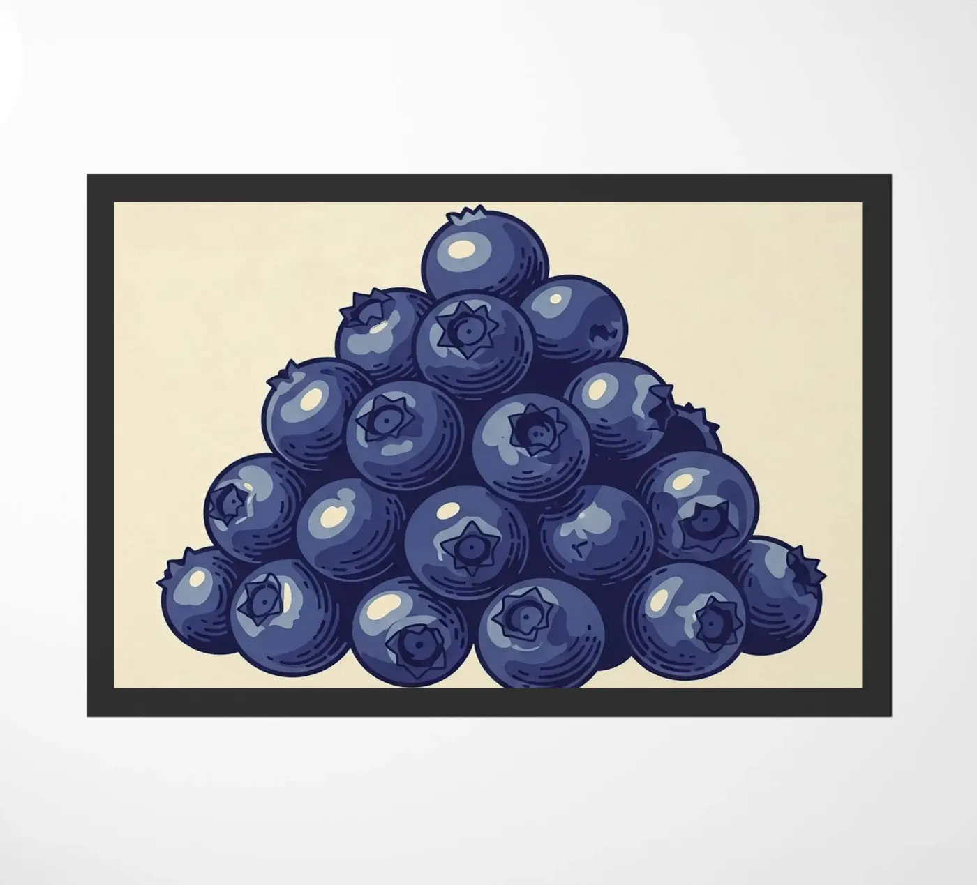 Blauwe bessencluster deurmat van ArtPlane