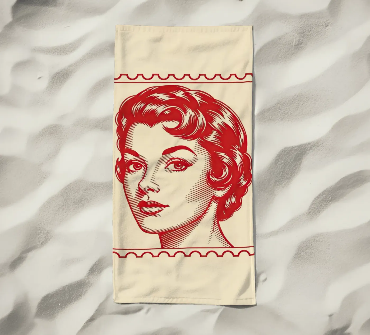 Casella postale rossa telo mare da FlatPrint Studio