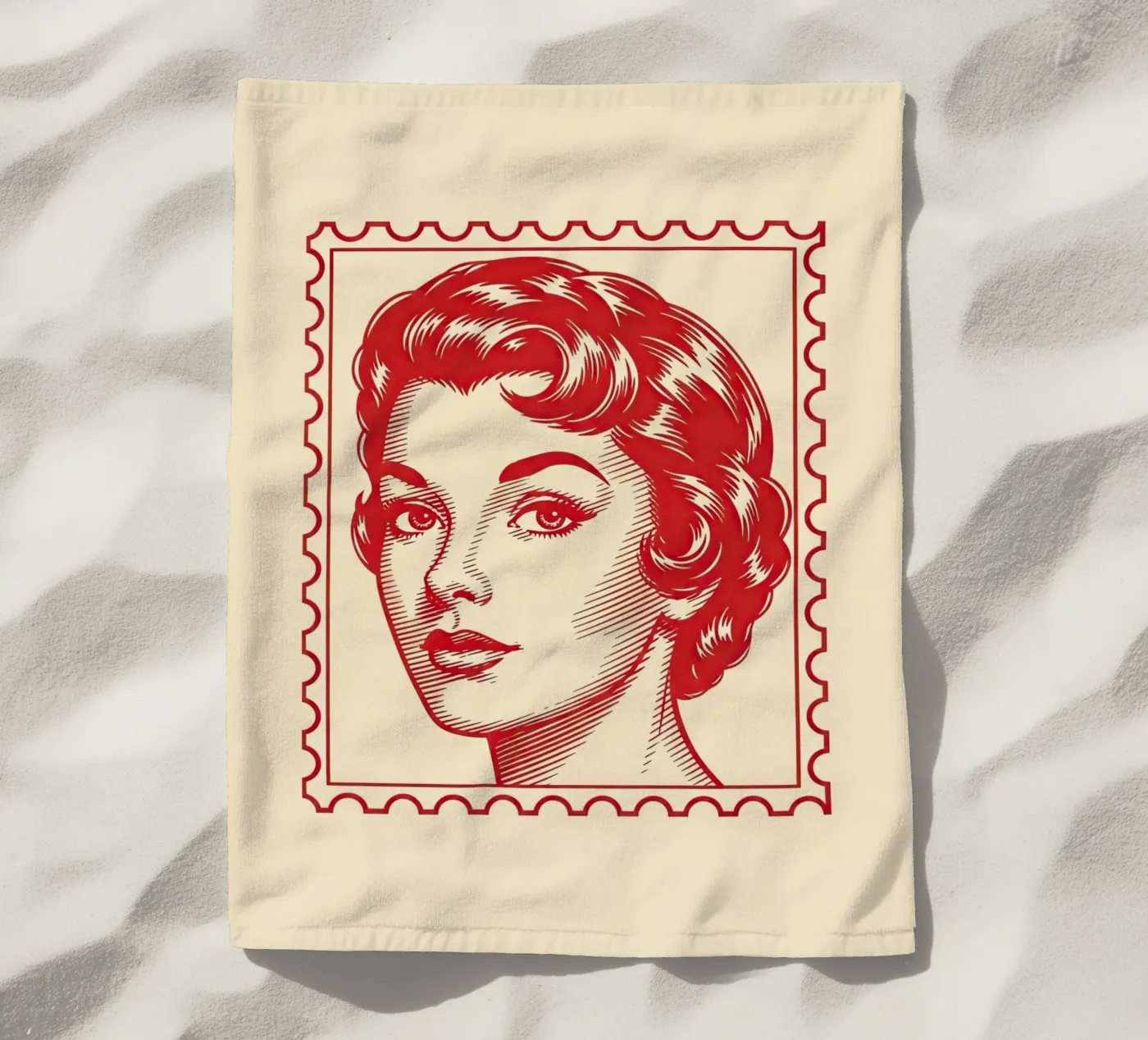 Casella postale rossa telo mare da FlatPrint Studio