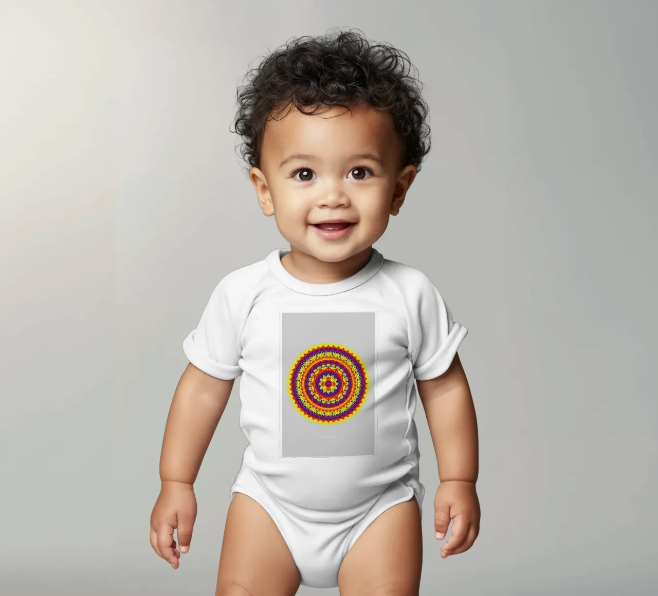 Space Invader Mandala body neonato maniche corte da Olivier Marchand