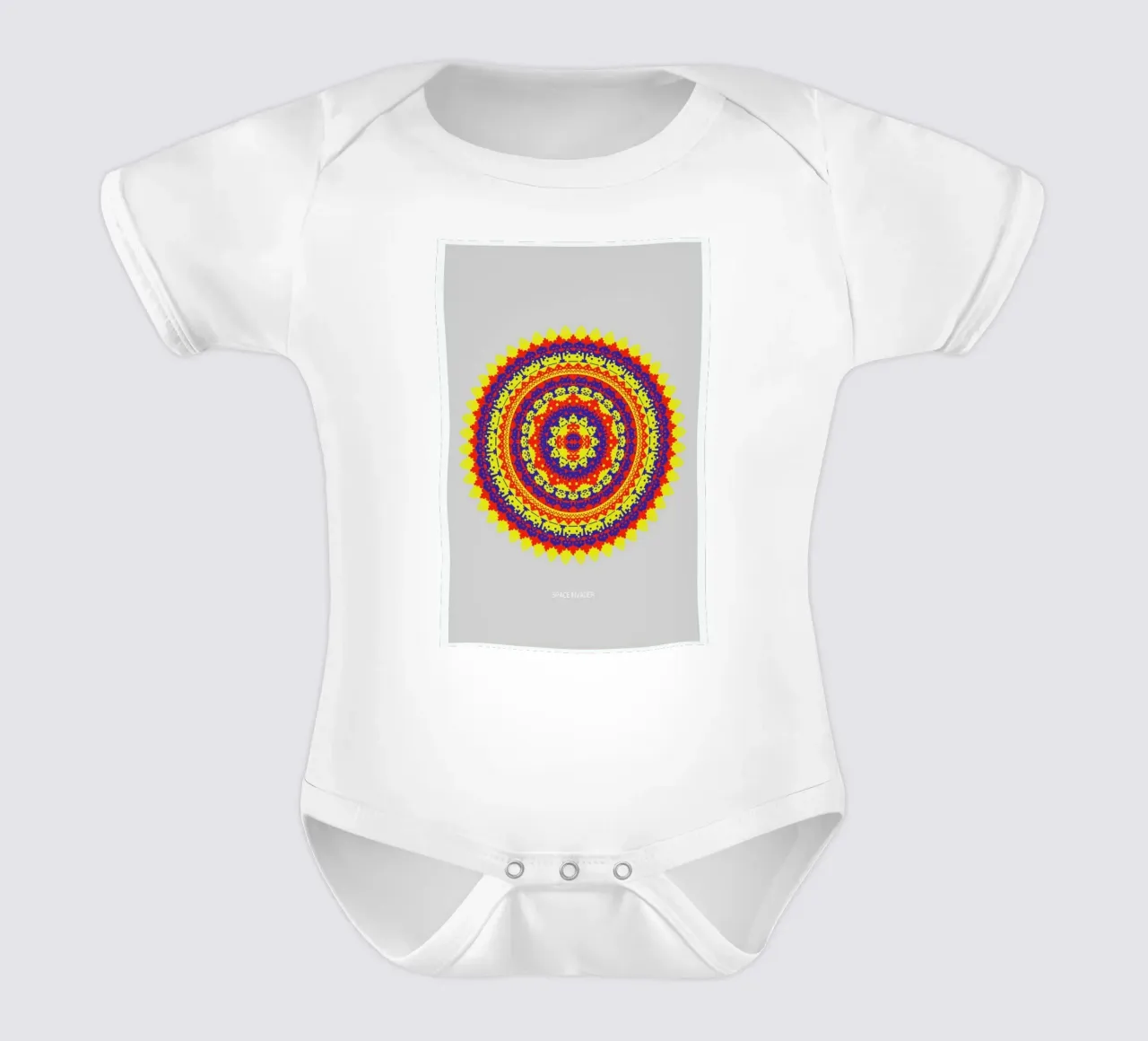 Space Invader Mandala body neonato maniche corte da Olivier Marchand