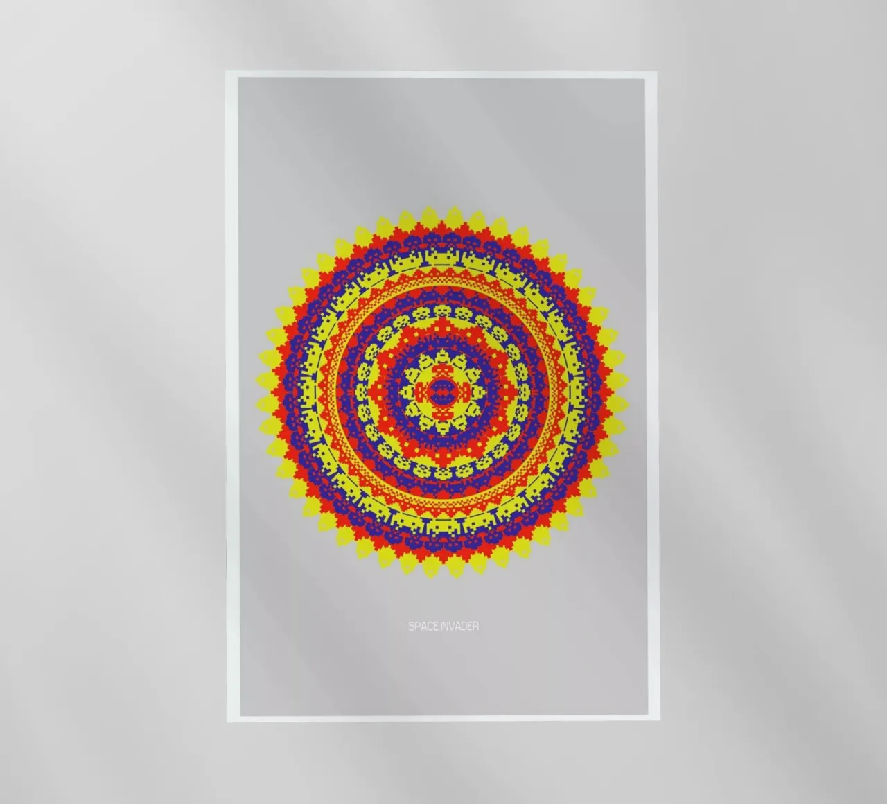 Space Invader Mandala pellicola backlit da Olivier Marchand