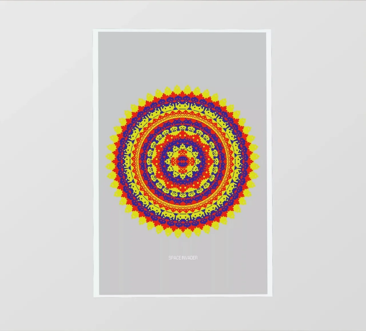 Space Invader Mandala pellicola backlit da Olivier Marchand