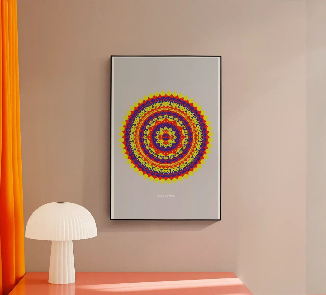 Space Invader Mandala plexiglass da Olivier Marchand