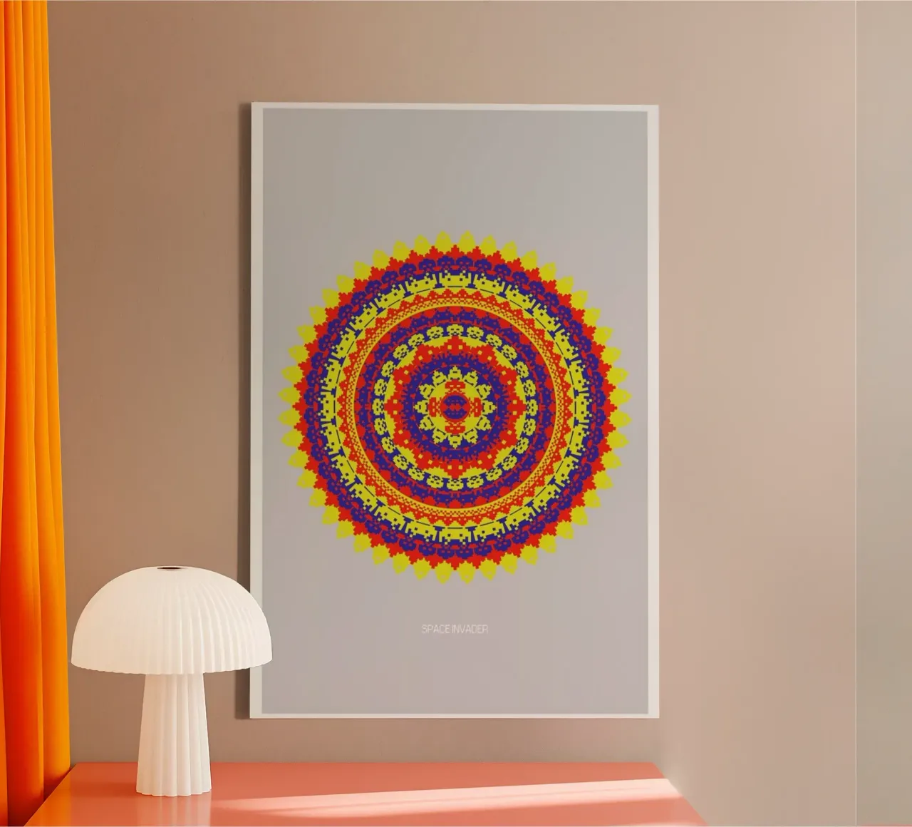 Space Invader Mandala tela da Olivier Marchand