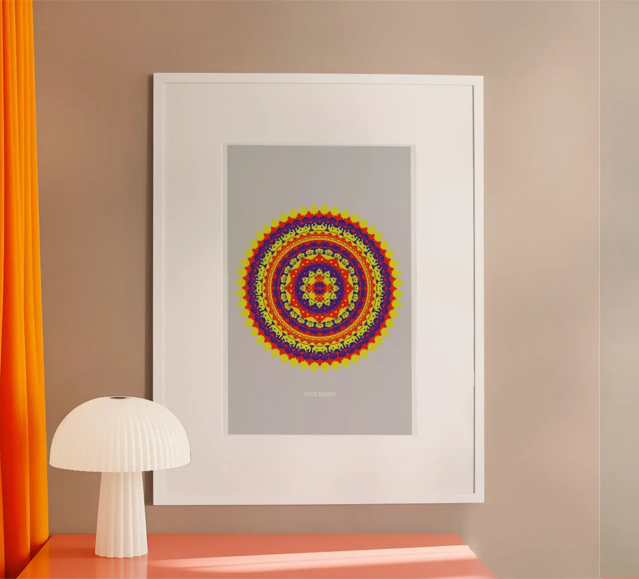 Space Invader Mandala carta hahnemühle da Olivier Marchand