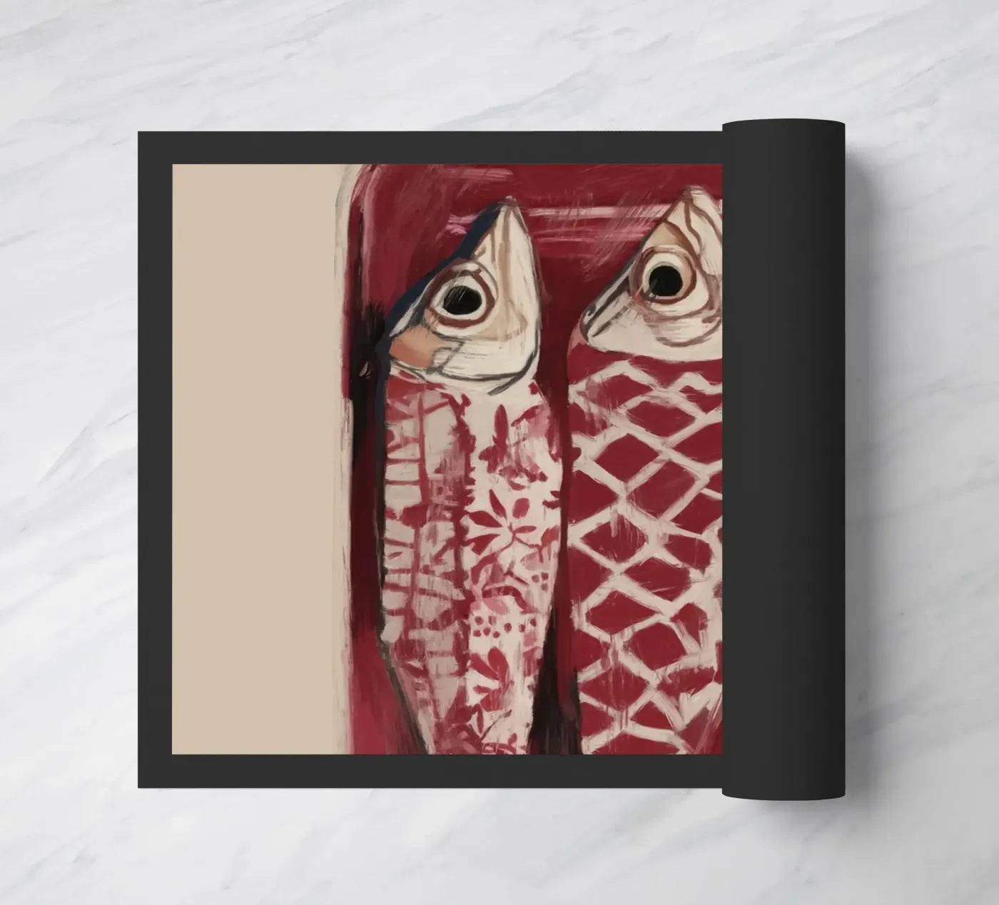 Patterned Fish Trio doormat by ThingDesign