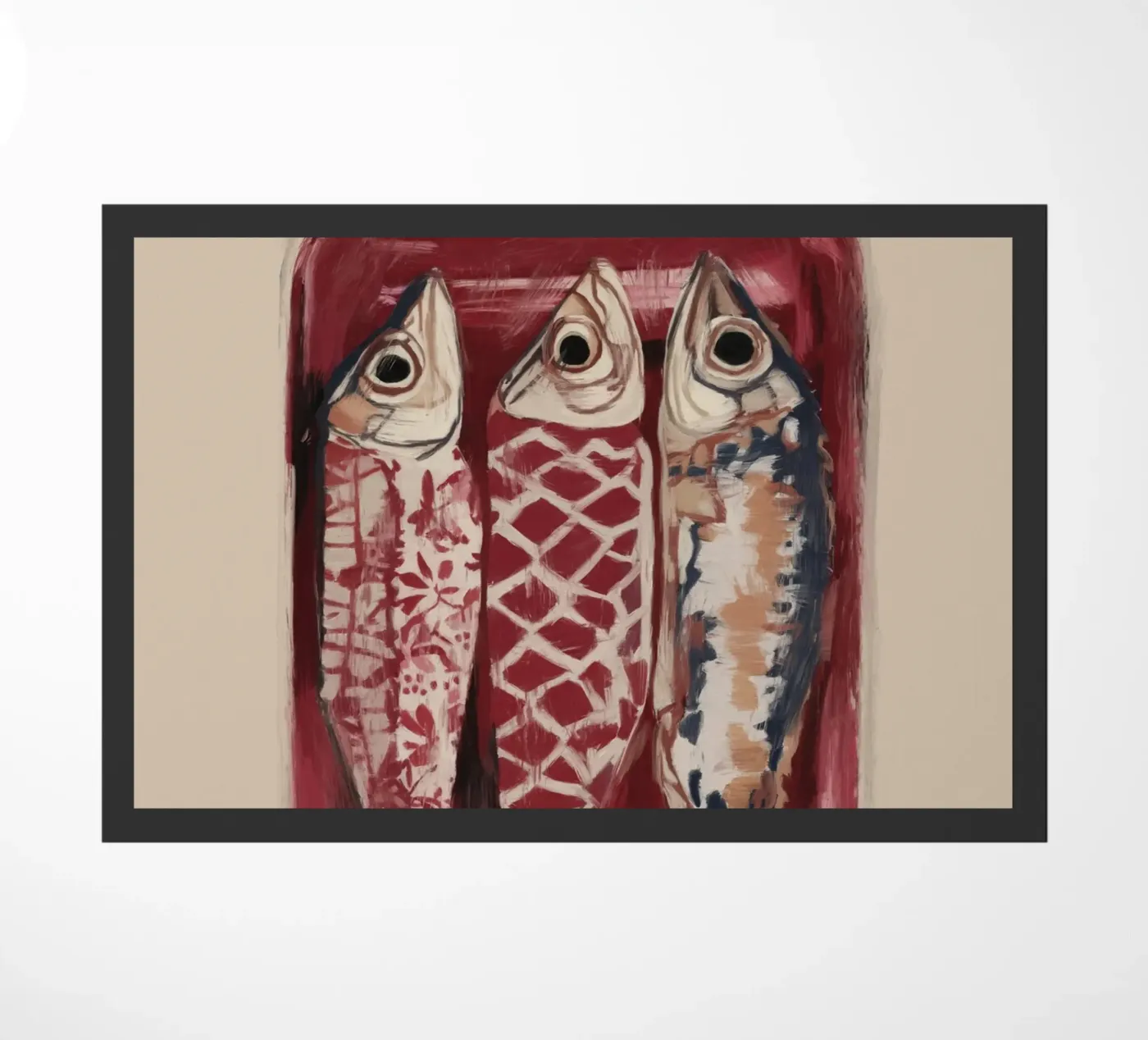 Patterned Fish Trio doormat by ThingDesign
