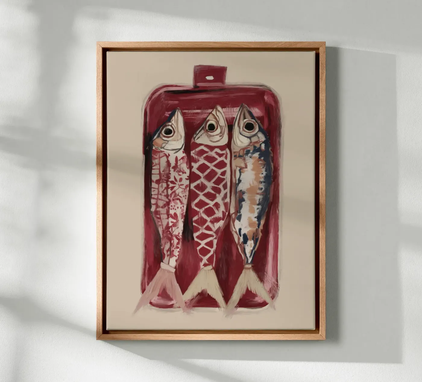 Trio di pesci decorati tela da ThingDesign