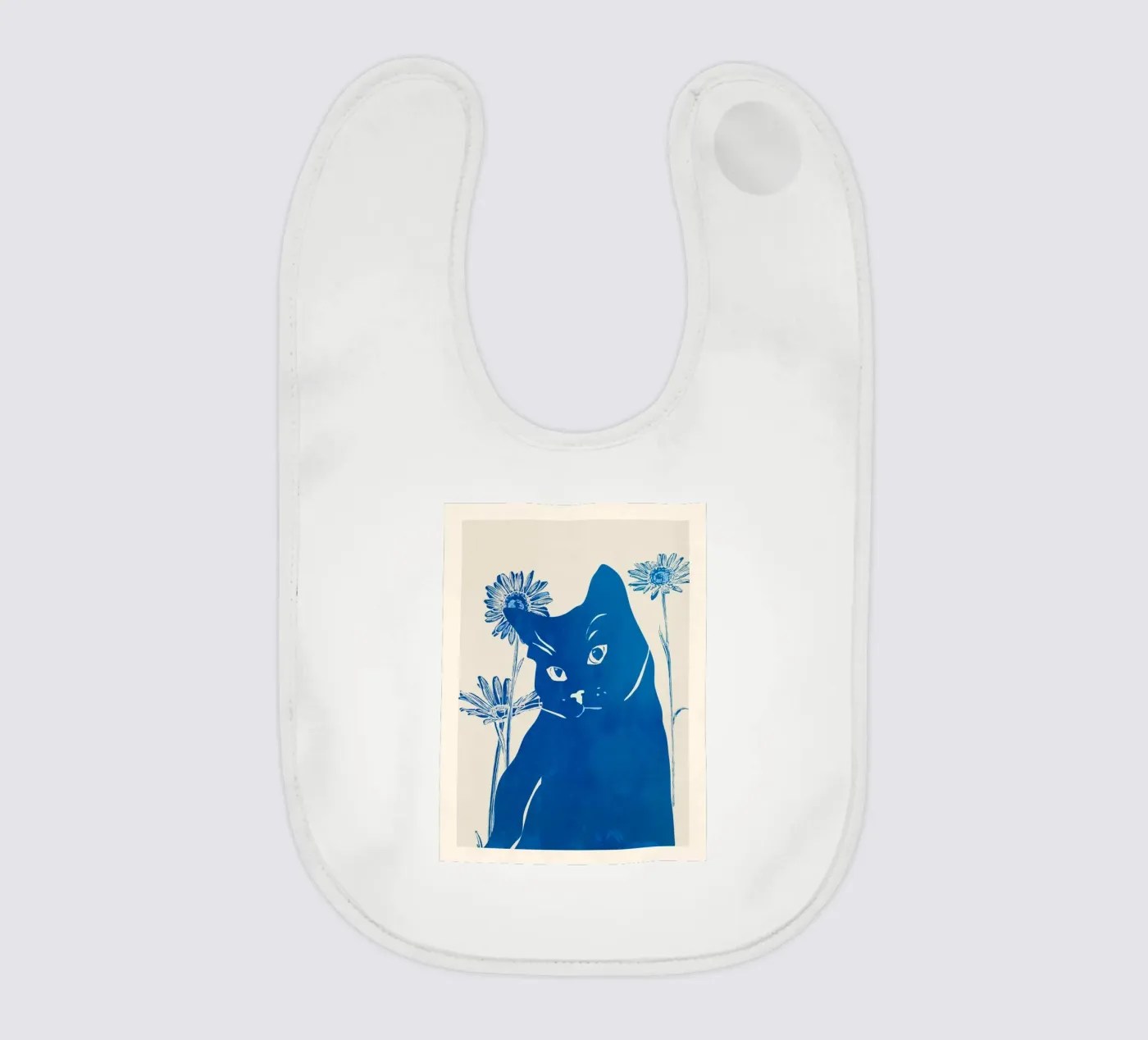 Blauwe Kat baby slabbetje van ThingDesign