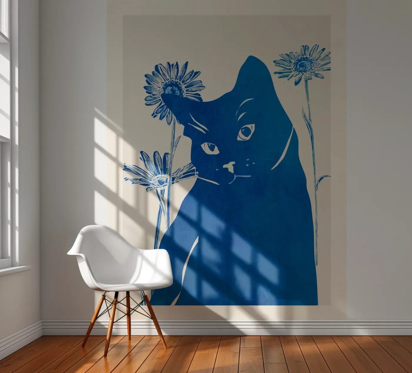 Blauwe Kat fotobehang van ThingDesign