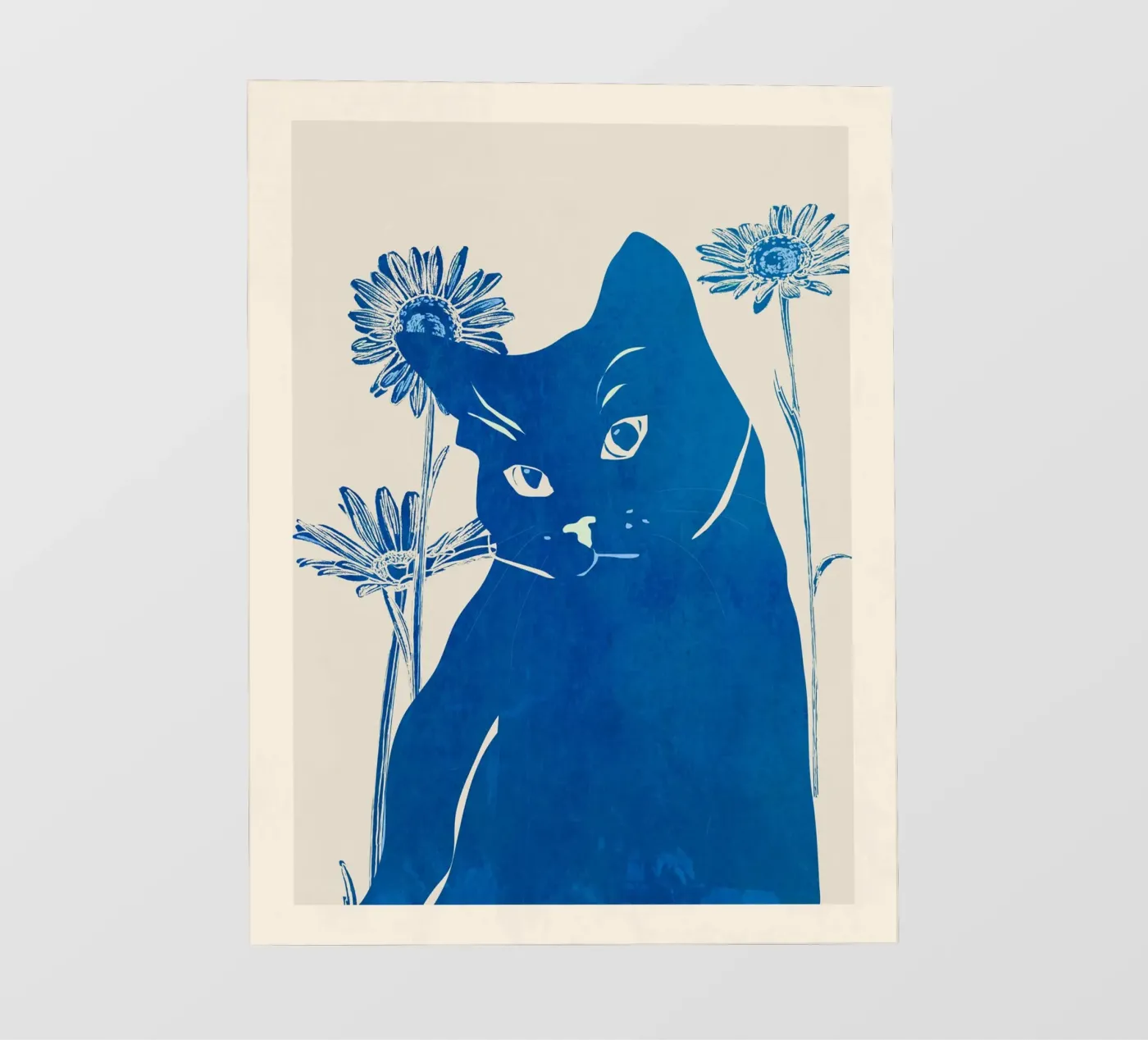 Blauwe Kat fotobehang van ThingDesign