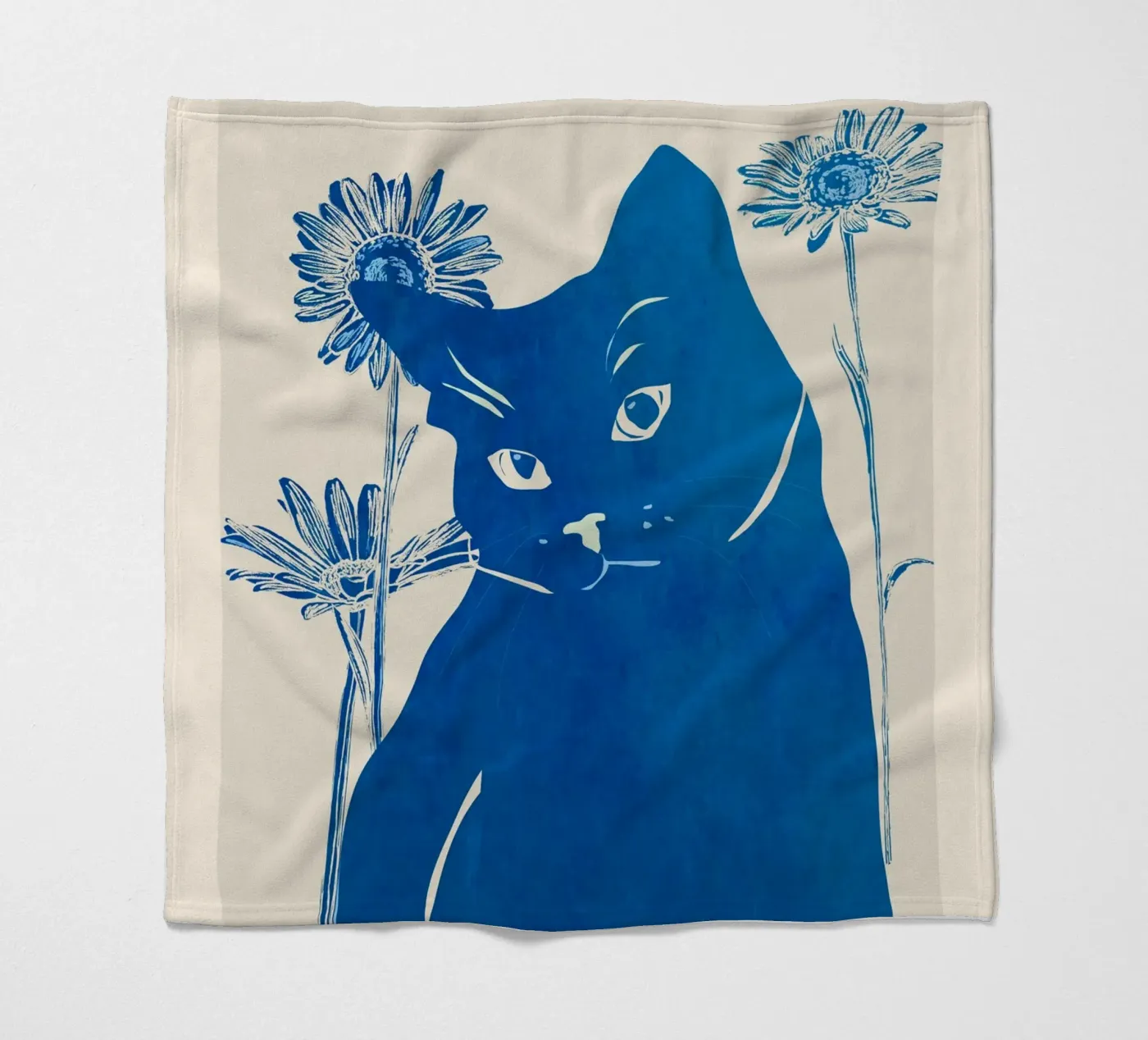 Blauwe Kat fleecedeken van ThingDesign