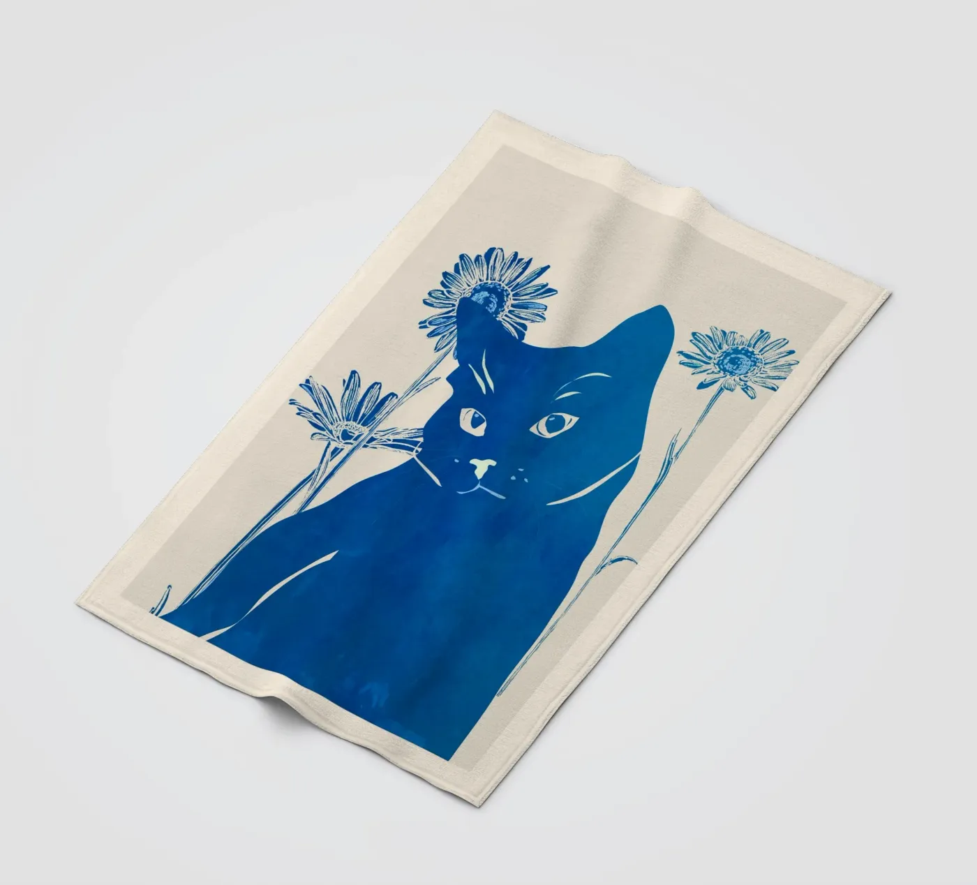 Blauwe Kat fleecedeken van ThingDesign