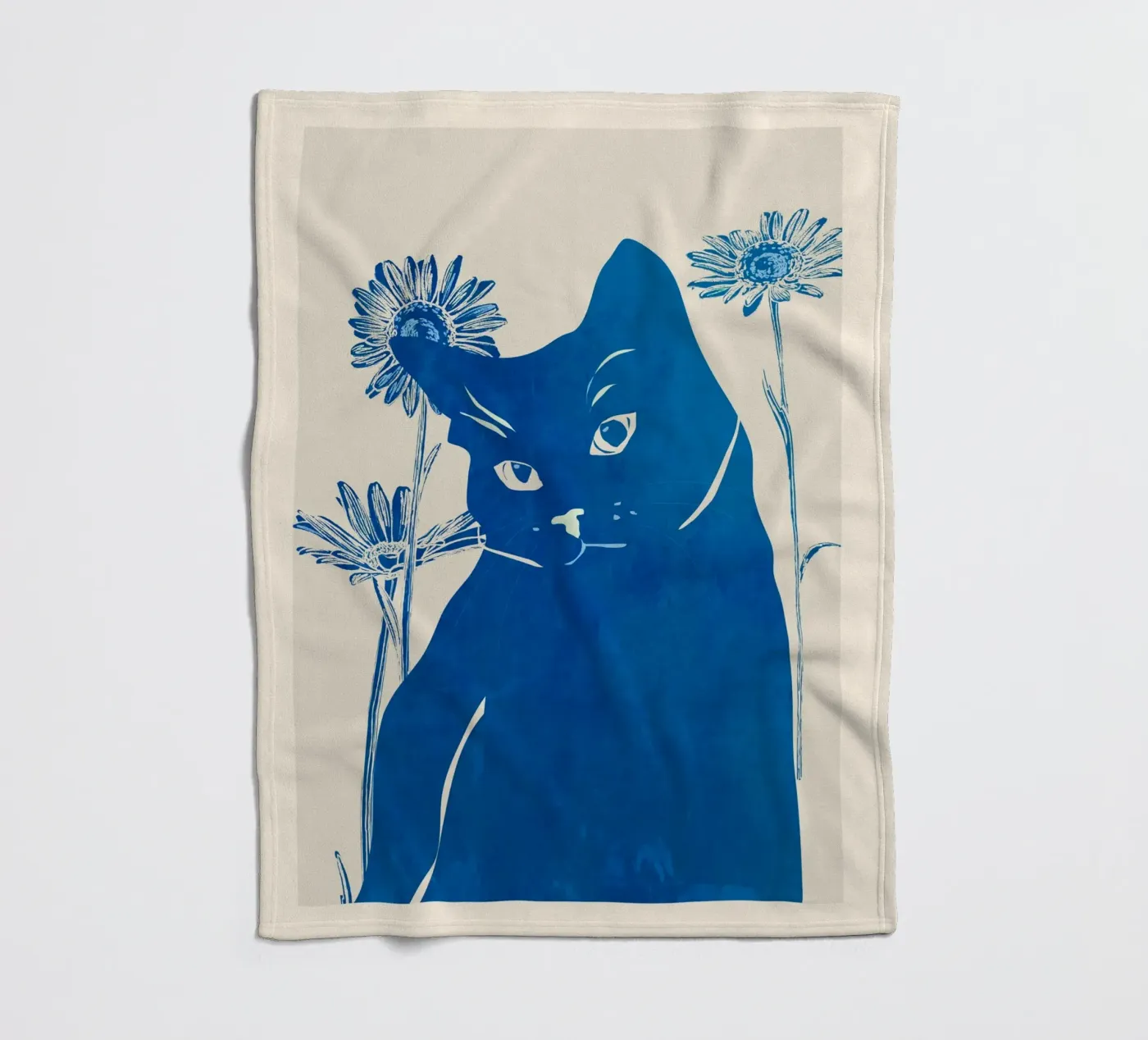 Blauwe Kat fleecedeken van ThingDesign