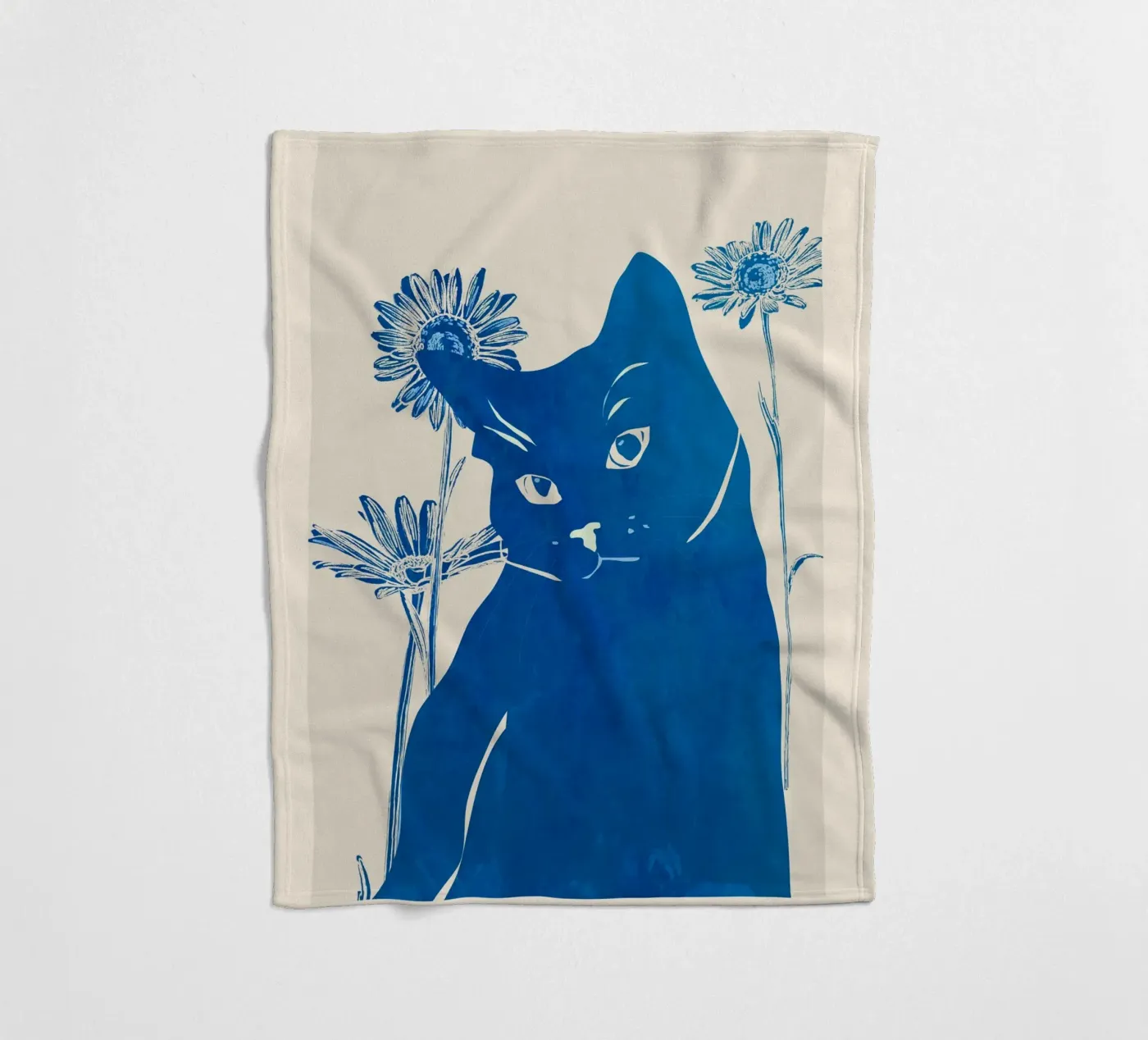 Blauwe Kat fleecedeken van ThingDesign