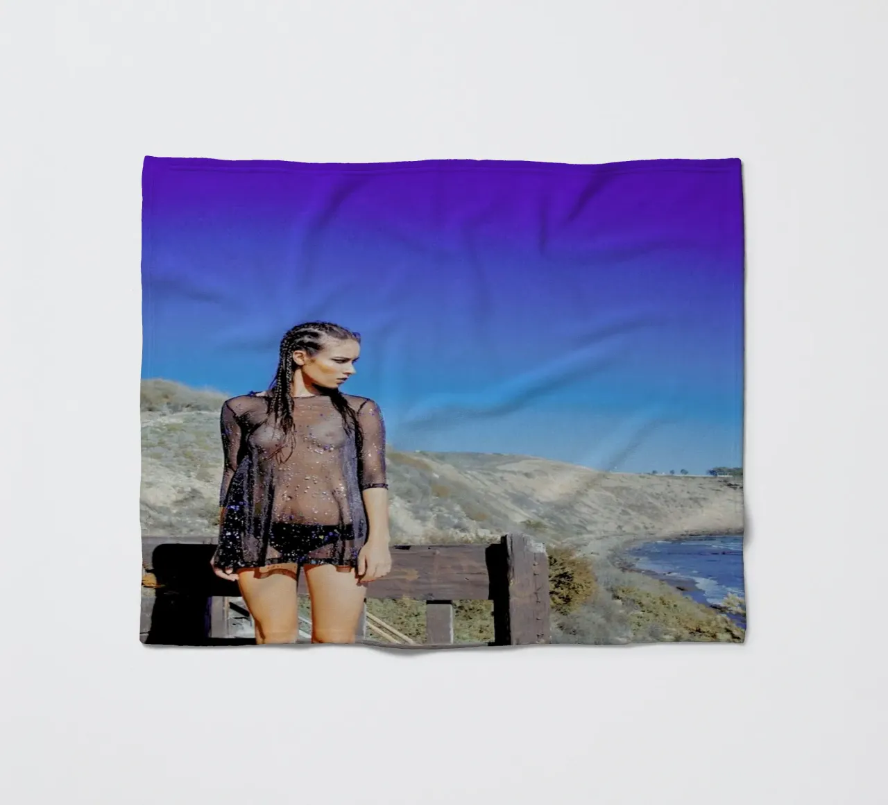 She Wanted To Be a Mermaid fleece blanket by Aysha Banos
