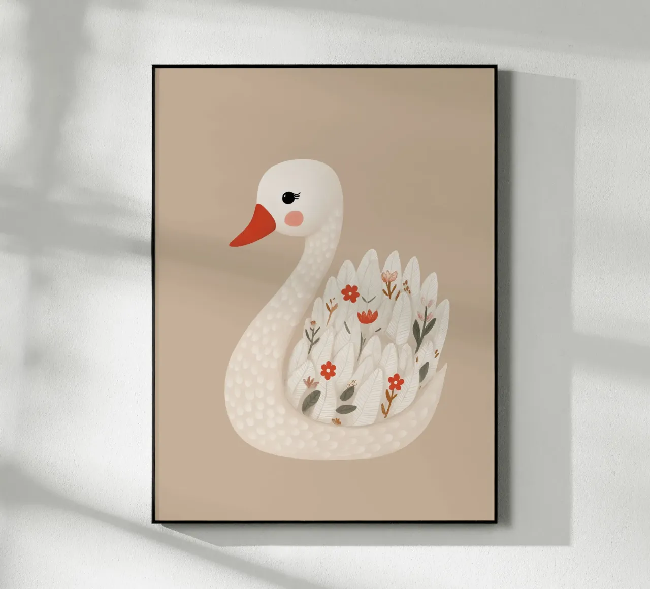 Bloemenzwaan acryl van Lille Verden