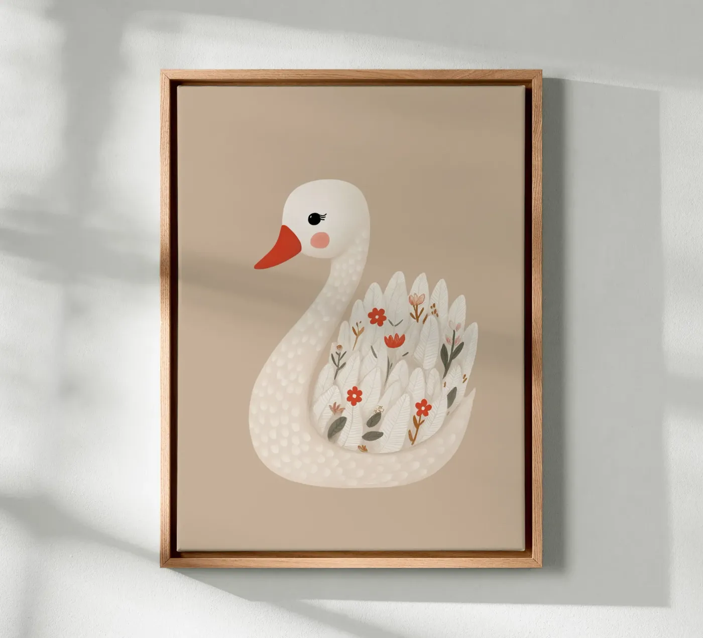 Cigno floreale tela da Lille Verden