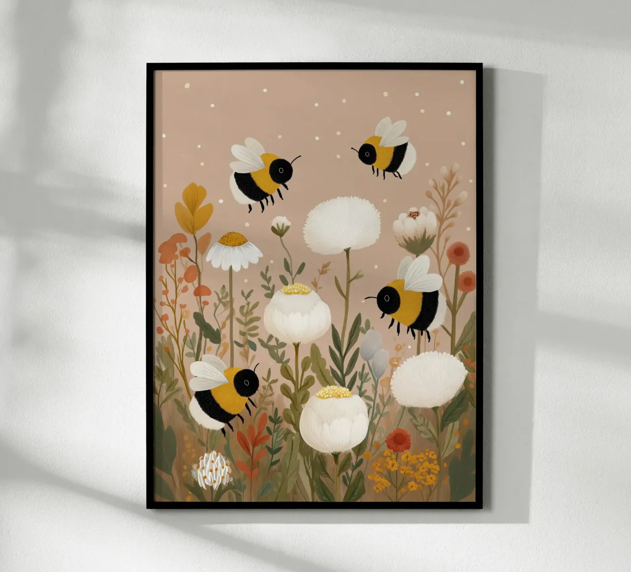 Api indaffarate in fiore poster da Lille Verden