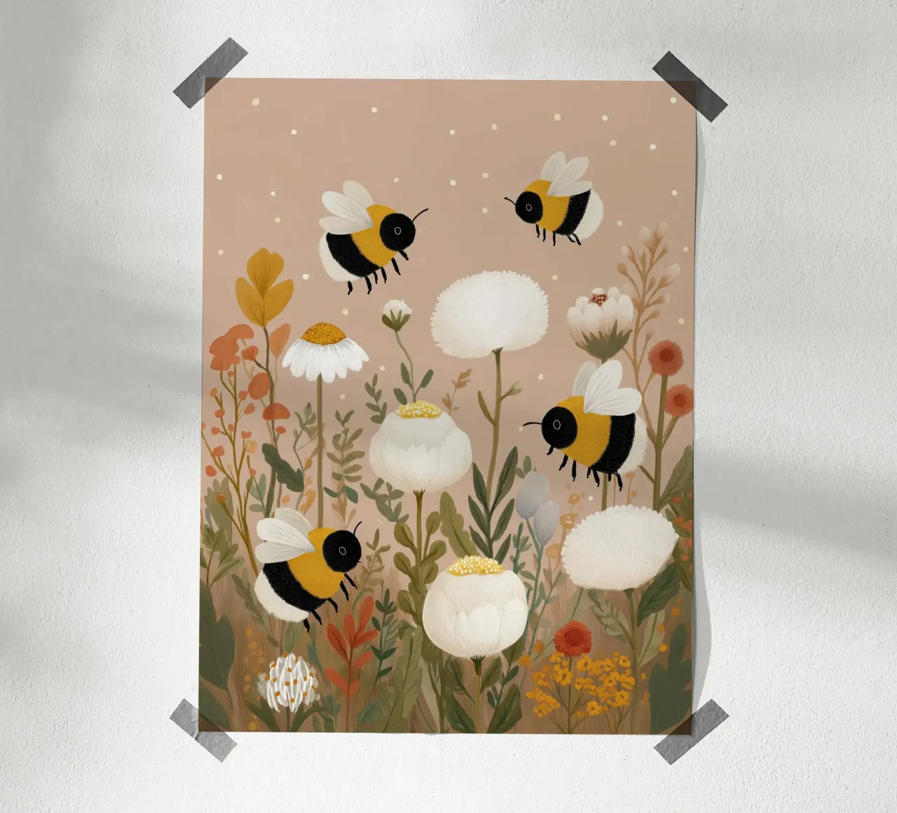 Api indaffarate in fiore poster da Lille Verden