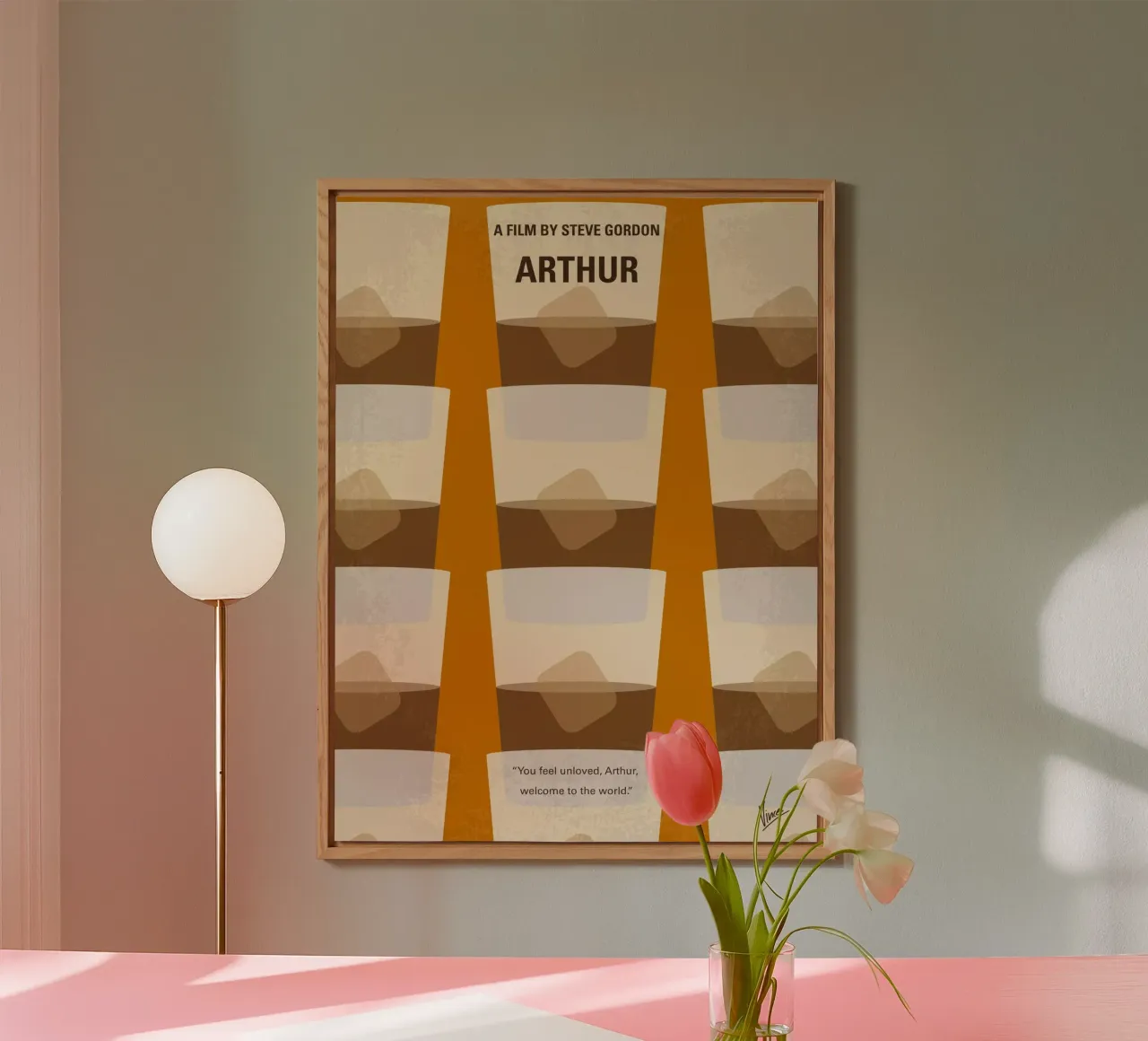 No383 My Arthur minimal movie poster alluminio dibond da Chungkong