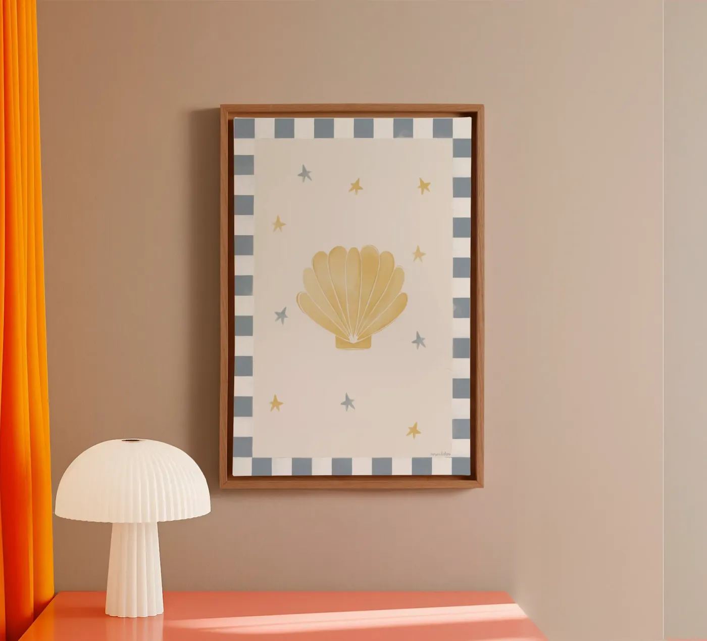 Yellow Seashell canvas by Menina Lisboa
