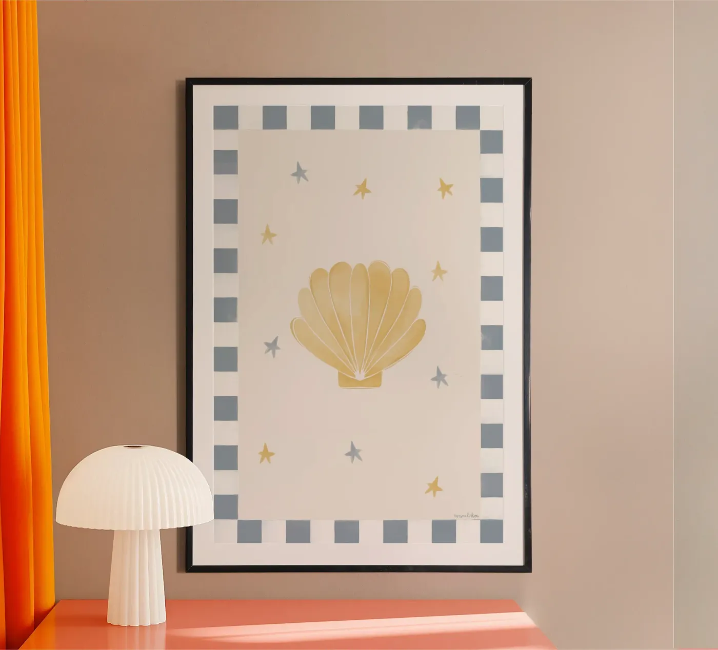 Yellow Seashell poster by Menina Lisboa