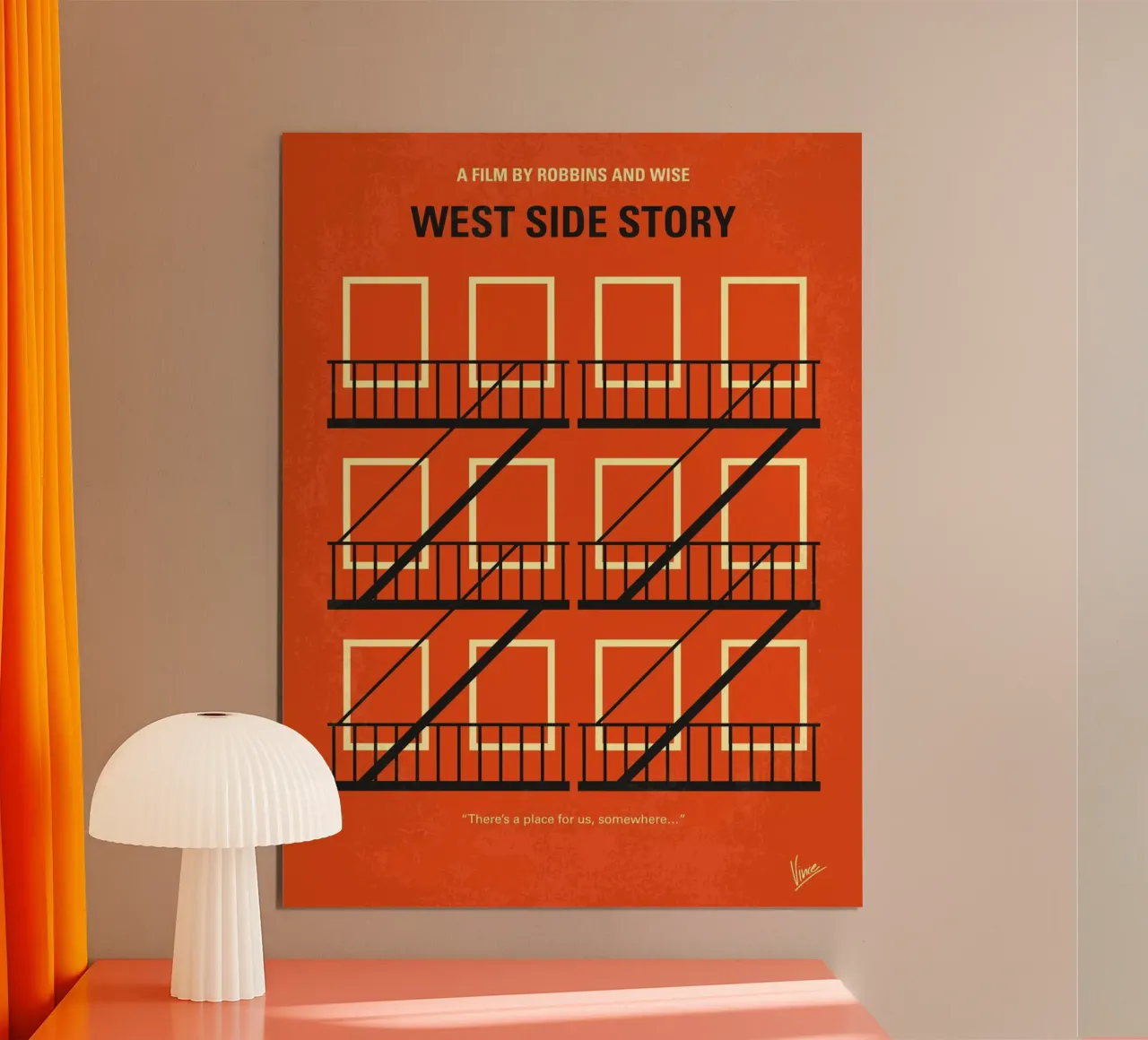 No387 My West Side Story minimal movie poster poster con telaio in legno da Chungkong