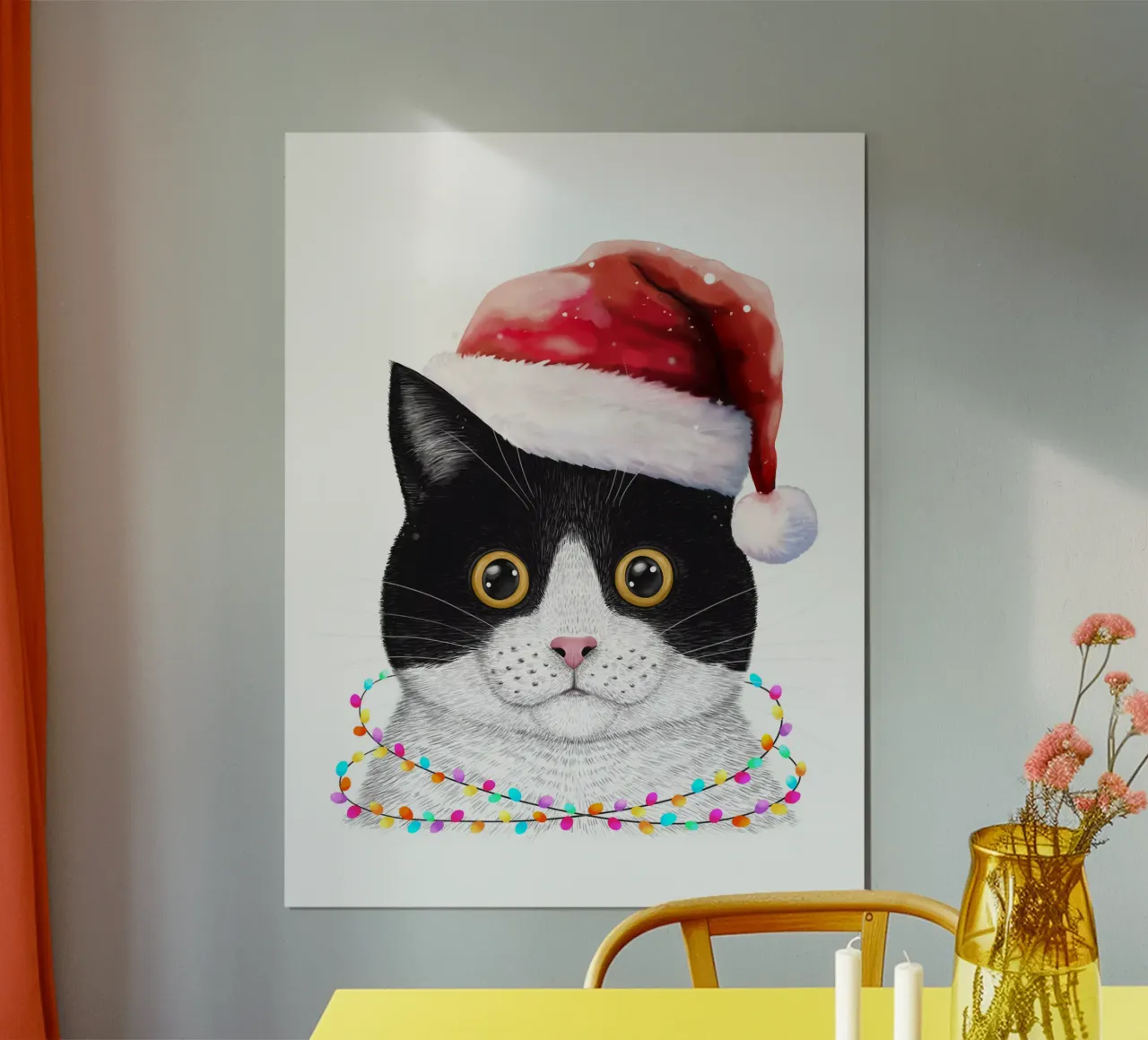 Kerstman kat poster van valeriyakorenkova